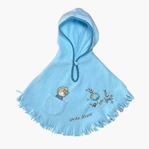 Poncho bleu en polaire avec motifs 6 mois, d'occasion