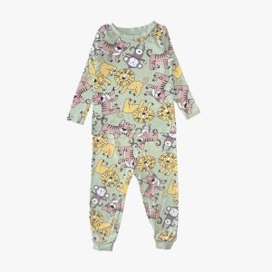 Pyjama deux pièces vert avec animaux 12/18 mois Primark, d'occasion