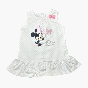 Robe blanche à pois Minnie Mouse 9 mois Disney, d'occasion