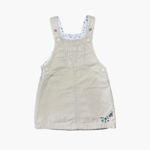 Robe beige en velours brodée 2 ans, d'occasion