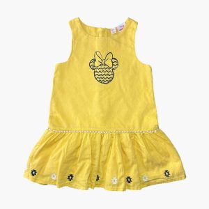 Robe jaune avec minnie Mouse et motifs brodés 4 ans Disney/Orchestra, d'occasion