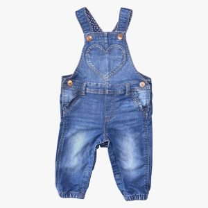 Salopette en jean avec coeur 6 mois H&M, d'occasion