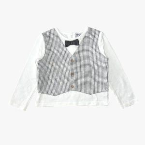 T-shirt blanc motif veste chic 24 mois NPO Baby, d'occasion