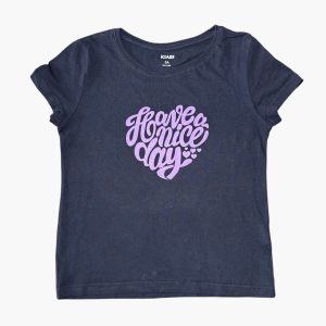 T-shirt noir "Have a nice day" en violet 5 ans Kiabi, d'occasion