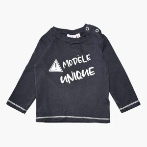 T-shirt noir "modèle unique" 9 mois Pommette, d'occasion