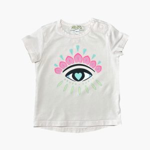 T-shirt rose pâle avec motifs 9 mois Kenzo, d'occasion